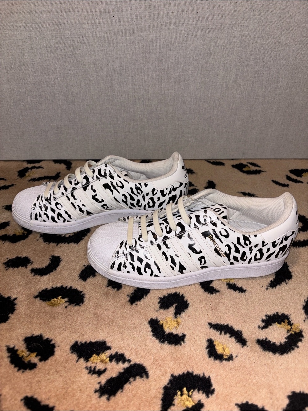 ADIDAS Classic Superstar Leopard Print Women's Sneakers - White/Black